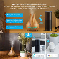 Diffuseur d'huiles essentielles intelligent Tuya WiFi 400 ml pour appareils électroménagers, contrôle vocal Alexa Google, minuterie PST-1522YN