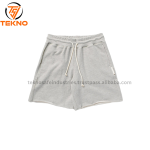 Pantalones cortos en blanco de algodón con serigrafía de calidad superior para hombre, pantalones cortos de compresión de entrenamiento con logotipo personalizado - Product Image 2