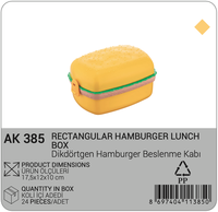 Boîte à lunch rectangulaire en plastique PP AFOSSA en forme de hamburger, couvercle hermétique, sans BPA, récipient de stockage alimentaire multifonctionnel moderne
