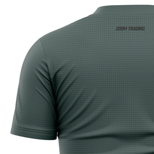 T-shirt à manches courtes vert foncé pour homme avec logo sur le devant, coupe classique, en polyester tricoté, col rond. - Product Image 5