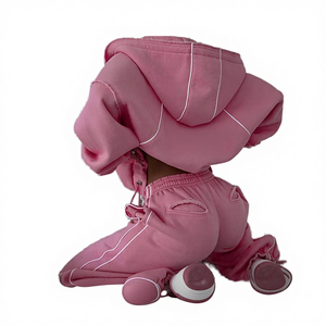 Conjunto Deportivo de Dos Piezas para Mujer, Informal, Sólido, Transpirable, Estampado, de Forro Polar, 100% Nailon, para Gimnasio, Entrenamiento, Fitness, Jogging - Product Image 3