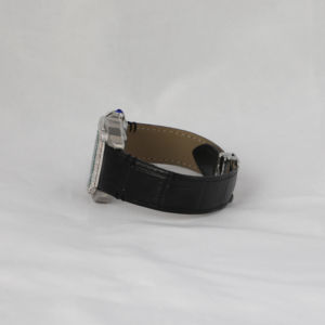 นาฬิกาควอตซ์หรูหราทันสมัย ประดับเพชรโมอิสซาไนต์ครึ่งหนึ่งและเพชร VVS พร้อมคริสตัลแซฟไฟร์ สายสีขาวแบบสั่งทำพิเศษสำหรับผู้ชาย - Product Image 4