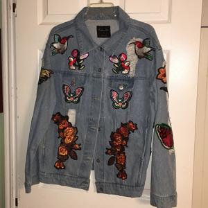 เสื้อแจ็กเก็ตซาฟารีผ้ายีนส์แขนบานมีกระดุมปักโลโก้ออกแบบได้ตามต้องการแห้งเร็วเป็นมิตรกับสิ่งแวดล้อม - Product Image 1