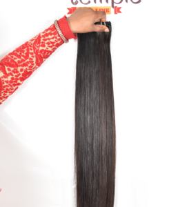 ผมต่อจากมนุษย์บริสุทธิ์เวียดนามแบบมัดด้วยสารเคมีทอแบบไม่มีผมสไตล์อินเดีย - Product Image 3