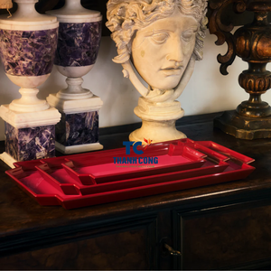 Le fabricant de plateaux laqués du Vietnam offre un plateau en laque teintée en gros de haute qualité meilleur prix service d'expédition rapide OEM - Product Image 3