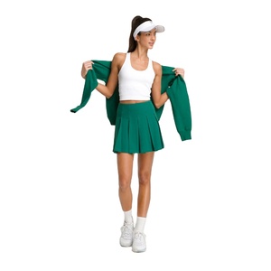 Ensemble jupe de tennis professionnelle pour femmes, vêtements de sport performants, respirants, séchage rapide, fabrication OEM personnalisée, marque privée - Product Image 1