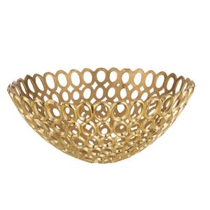 Bol en métal pour l'utilisation de bol de service décoration de maisons en gros personnalisé métal corail rond grand bol de service couleur or - Product Image 3