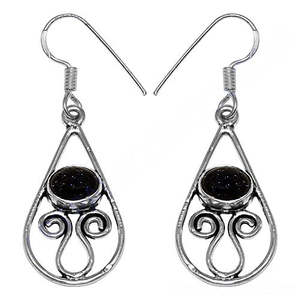 Pendientes de Plata 925 con Forma de Lágrima y Piedra Arenisca Azul para Mujer, Accesorios de Moda - Product Image 3