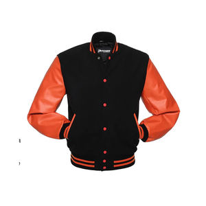 Meilleur Prix Personnalisable Unisexe College Varsity Jacket Manches en cuir Plus Size Letterman Jackets ODM Winter Front - Product Image 1
