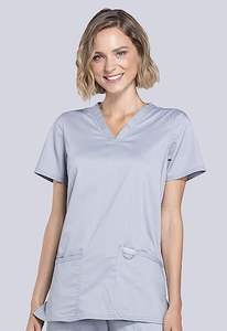 ชุดยูนิฟอร์มผู้หญิง,เสื้อคอวีมีซิปยืดได้หลายสี - Product Image 2