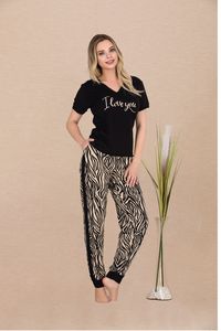 Ensemble de vêtements de nuit pour femmes en viscose turque élégante, tricoté, pour l'été, doux, respirant, longueur genoux, de haute qualité, pour la maison - Product Image 5