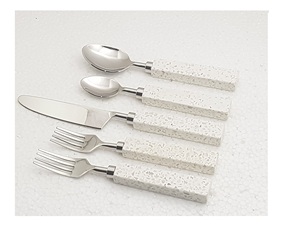 Cubiertos Ecológicos de Acero Inoxidable con Mango de Terrazo, Juego de Cubiertos de Grado Alimenticio para Hogar, Hotel, Restaurante, Vajilla - Product Image 1