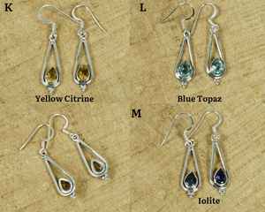 Pendientes de gancho de plata esterlina, regalo de joyería hecho a mano con piedras preciosas cortadas para el Día de San Valentín, pieza de joyería elegante - Product Image 1