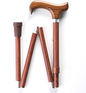 Bastón de madera de cabeza dorada de diseñador de aluminio antiguo, bastón plegable clásico para una ayuda de movilidad elegante para hombres y mujeres - Product Image 4