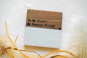 Ensemble de sous-verres en bois poli et résine fusion, sous-verres en pierre durables, durables et réutilisables - Product Image 4