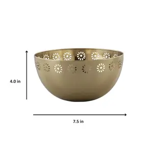 Bol de service en métal hautement poli avec un design unique pour la salade de fruits et les collations, service indien à prix de gros, fournisseur - Product Image 4