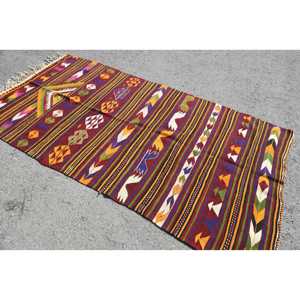 Turkish Area Rug, 4.3x8.6 ft Vintage Rug, <b>Red</b> Polka dot <b>Wool</b> Rug - Product Image 4