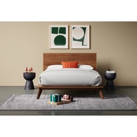 Lit en bois massif, taille king, style moderne, pour la maison, l'hôtel et la villa, meubles, lit en planches de bois