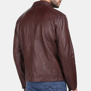 Chaqueta de piel de oveja impermeable para hombre, cuello levantado delantero, resistente al viento, tela Original de la mejor calidad, moda de invierno, estilo callejero - Product Image 4