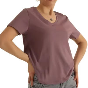 Camiseta de algodón 100% para mujer, camiseta con logotipo de marca personalizado para mujer, camiseta de manga corta de estilo más nuevo de mejor diseño para mujer - Product Image 3