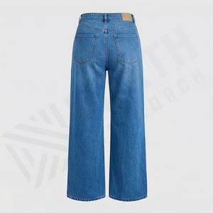Pantalons en jean droits pour femmes, décontractés, lavables, respirants, avec poches, service OEM, imperméables, mode streetwear, pantalons pour femmes - Product Image 2