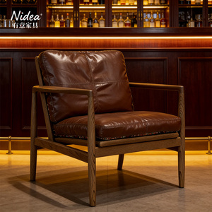 Fauteuil Scandinave en Bois Massif, Style Mid-Century, avec Accents Jacquard <span class=keywords><strong>Vintage</strong></span> et Dossier à Lattes en Cuir pour Salon - Product Image 4