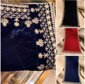 Châle de velours chaud d'hiver avec un beau design de broderie Prix bon marché Matériau de qualité supérieure Châle de velours pour femmes vente en gros - Product Image 2