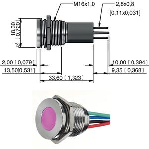 APEM <span class=keywords><strong>16mm</strong></span> RGB Tri-Color LED <span class=keywords><strong>Indicator</strong></span> Q16F5CZZRGB24E 24V Kategori Produk Lampu Indikator - Product Image 4