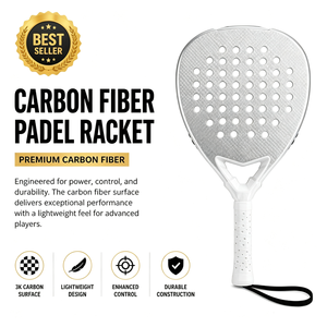 Échantillon de raquette de padel personnalisée en 5 jours, usine OEM, fibre de carbone, légère pour débutant, noyau EVA, polyester, écologique, vente en gros immédiate - Product Image 2
