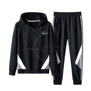 Chándal de patrón sólido a la moda para hombre, jersey de talla grande, chándal cálido de invierno con diseño de logotipo personalizado - Product Image 1