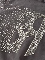 Sweat à capuche à carreaux Streetwear 100% coton orné de perles de diamant pour le printemps automne hiver