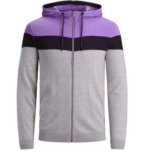 Nouveau sweat à capuche d'hiver à fermeture éclair de haute qualité pour hommes et tissu polaire en coton polyester 100% teint uni - Product Image 4