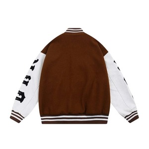 2025 nouveauté en gros vestes universitaires vierges col montant 2025 Design Premium personnalisé veste de sport unie solide - Product Image 2