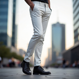 Vente en gros Streetwear Pantalon en cuir empilé à la mode 2025 Pantalon en cuir de mouton décontracté coupe-vent pour hommes de haute qualité - Product Image 3