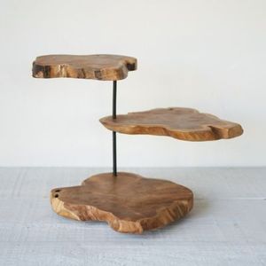 PASTEL DE NOTA HECHO A MANO PERSONALIZADO Venta al por mayor Acacia Madera Natural Color Acacia Madera Soporte para pastel Madera tallada a mano - Product Image 4