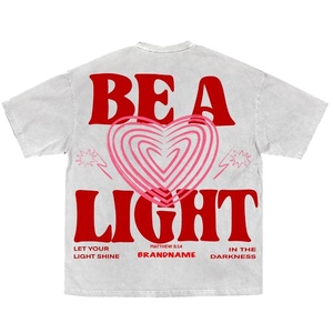 เสื้อยืดขนาดใหญ่สำหรับทั้งชายและหญิงพิมพ์ลายสกรีนเสื้อคอตตอนออกแบบโลโก้ได้ตามต้องการ - Product Image 1