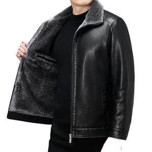 Veste de Moto en Cuir pour Hommes, Manteau Court à Revers en PU, Coupe-Vent, avec Fermeture Éclair, Nouveau, Automne - Product Image 2