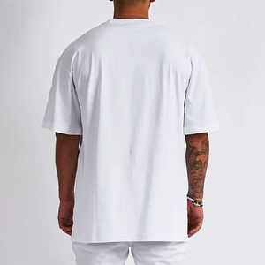 Nouvelle mode 100% coton O-cou T-Shirt pour hommes poids lourd séchage rapide pleine impression personnalisée surdimensionné côtelé microfibre formelle - Product Image 6