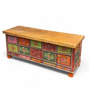 Caja de Madera Pintada Rústica para Muebles del Hogar, Uso General en Sala de Estar - Product Image 1