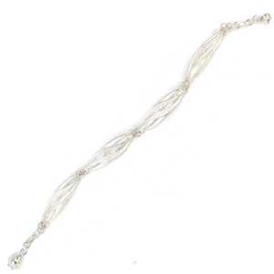 925 Sterling <b>Silver</b> Filigree Leaf Motif <b>Cuff</b> <b>Bracelet</b> Fashionable and Elegant Accessory - Product Image 2