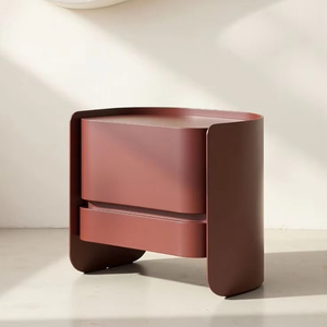 Mesita de noche moderna de madera maciza con 2 cajones Muebles de dormitorio duraderos ecológicos - Product Image 1