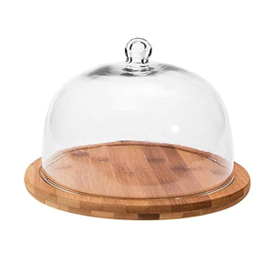 Customized Wholesale Wood Platter Display Classic Design <b>Dessert</b> Serving Tray Glass Lid for Home Hotel Use - Product Image 6