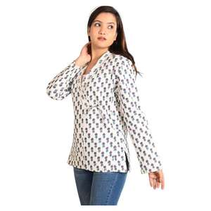 Veste matelassée en coton pour femme bloc fait à la main imprimé fleuri manteau réversible courte longueur automne Style Boho pour le printemps tenue décontracté - Product Image 4