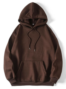 Sudadera con Capucha Rosa Unisex, Oversize, de Felpa, Casual, de Color Sólido, con Bolsillo, Manga Larga, para Otoño - Product Image 6