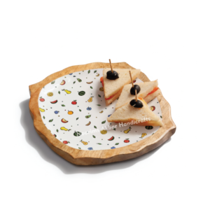 Ensemble de Plats Irréguliers en Bois d'Acacia Naturel Élégant Plateaux de Service en Bois Légers Plats à Snacks Desserts Vente en Gros - Product Image 5