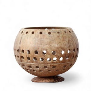 Eco Friendly Coconut Shell <b>Tealight</b> <b>Holder</b> with base for Natural Home Styling and Everyday Decor from Vietnam - Product Image 3