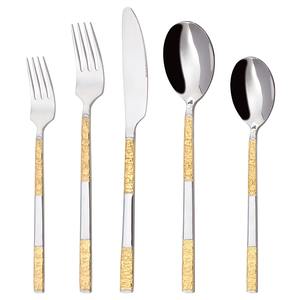 Elegante Juego de Cubiertos de Acero Inoxidable con Acabado Plateado y Mango Delgado para Comidas Familiares, Uso Diario, Fiestas y Recepciones - Product Image 1