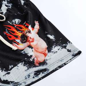 2025 personnalisé hommes basket-ball maille athlétique coupe courte Vintage Design haute rue point broderie élastique respirant tricoté - Product Image 3