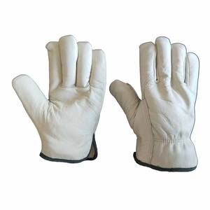 Guantes de seguridad de doble Palma de cuero de grano protector para conducir y jardinería-Unisex - Product Image 3