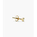 Boucles d'oreilles tendance en saphir de laboratoire rond, plaquées or 14K/18K, serties de diamants, forme de couronne, pour fiançailles et fêtes - Product Image 3